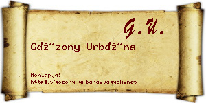 Gózony Urbána névjegykártya